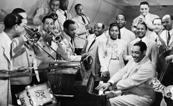 Immagine storica della Duke Ellington Band, illustrazione del jazz tradizionale
